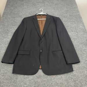 Caravelli Italy Suit Jacket Mens 46L Black Polyester Viscose 2 Button Blazer